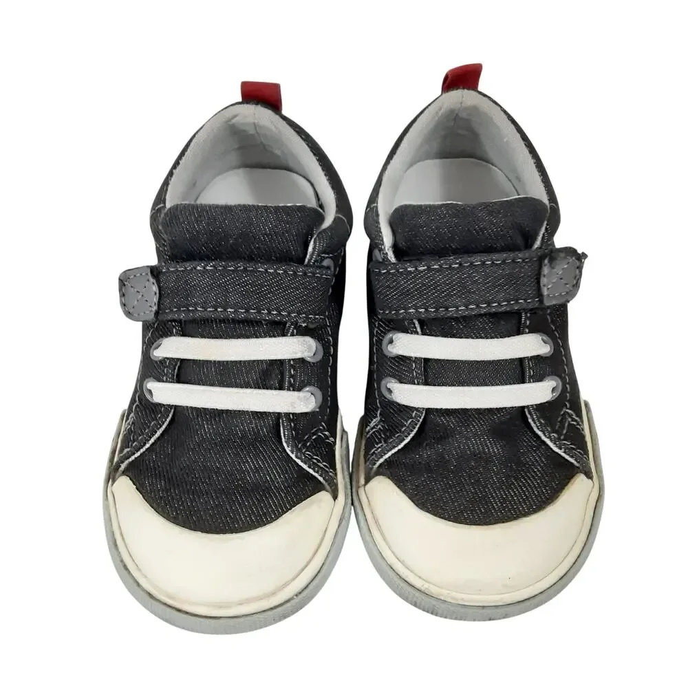 See Kai Run Stevie II Canvas Sneakers Denim Blue Boys 8 Hook and Loop Strap